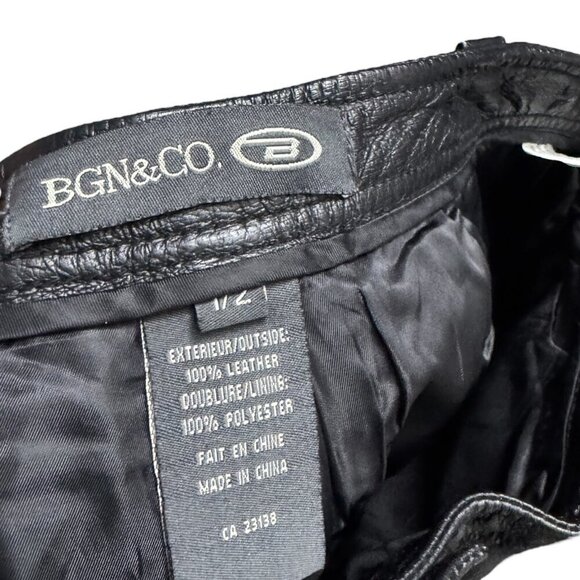 VINTAGE GENUINE LEATHER BGN & Co. Motorcycle Biker Pants Womens Small 26x30 - Picture 7 of 9